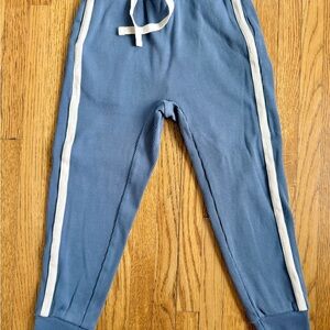 Tea collection Kids Ribbed Blue Jogger Pants with White Side Stripes